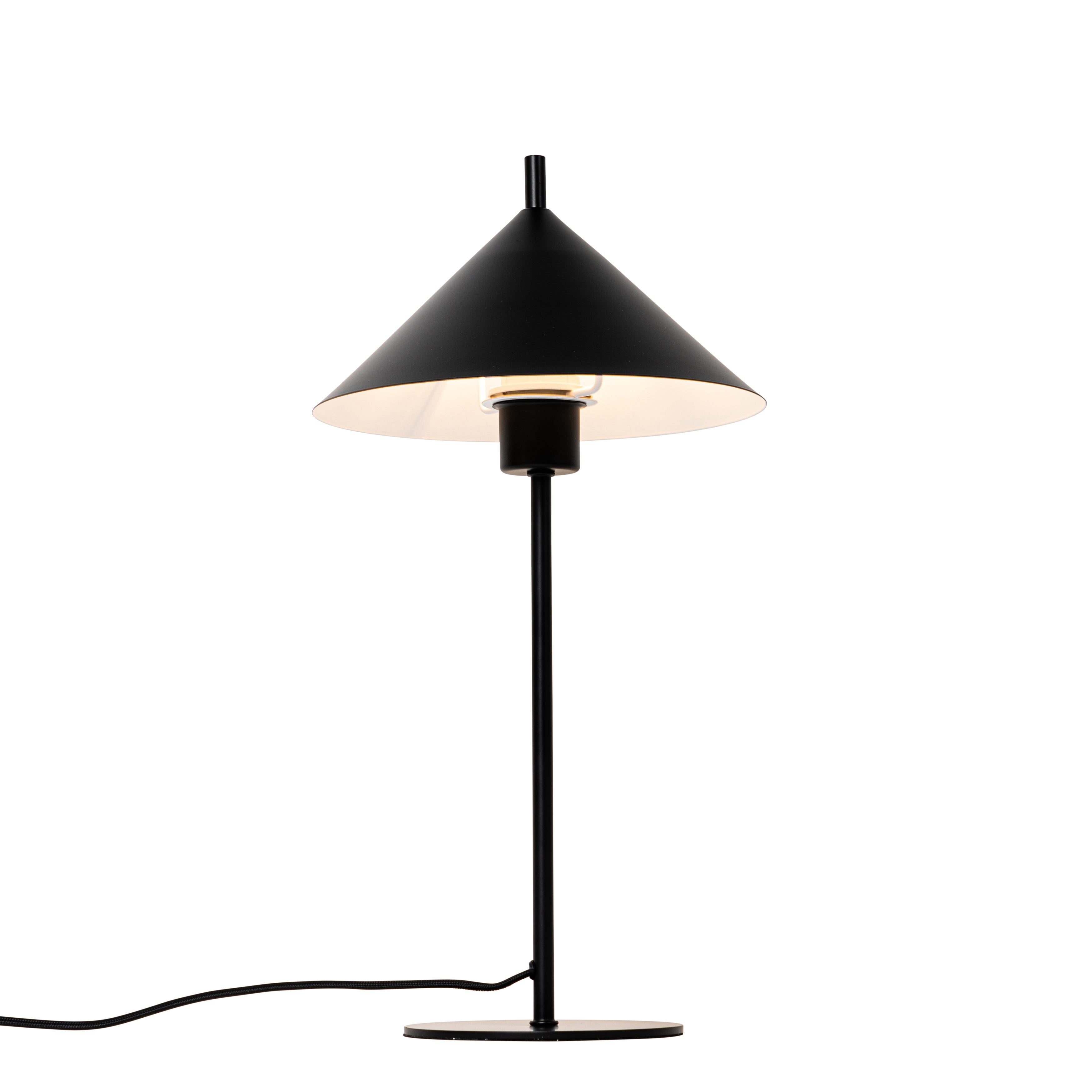 Qazqa designerski lampa stołowa - Triangolo - czarny, okrągły, max. 25w, e27, 50cm, IP20 oświetlenie wewnętrzne