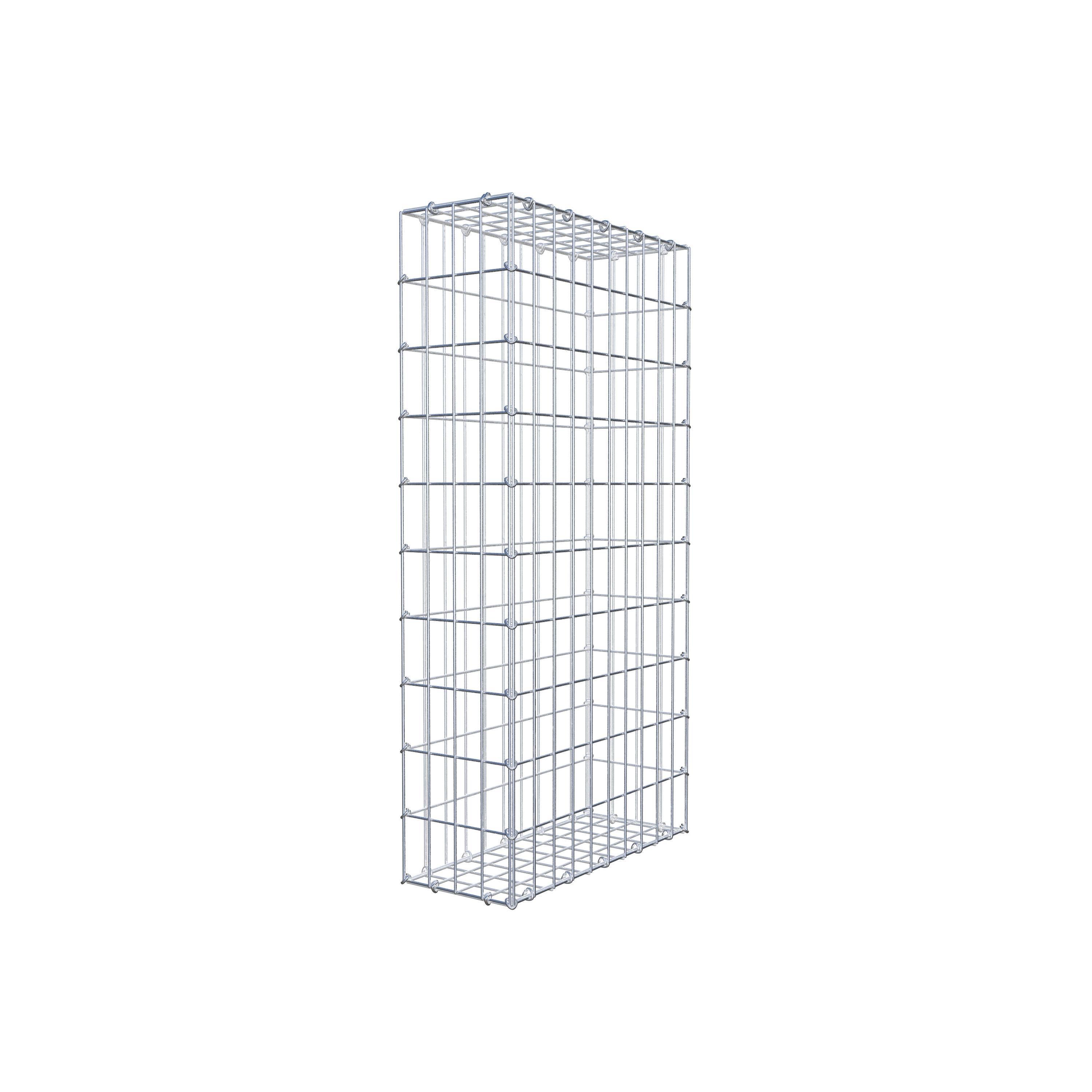 Gavión de acero galvanizado 100x50x20cm (LxAxP), malla 5 x 10cm, Anillo en C, jaula metálica para muro o jardín - 2