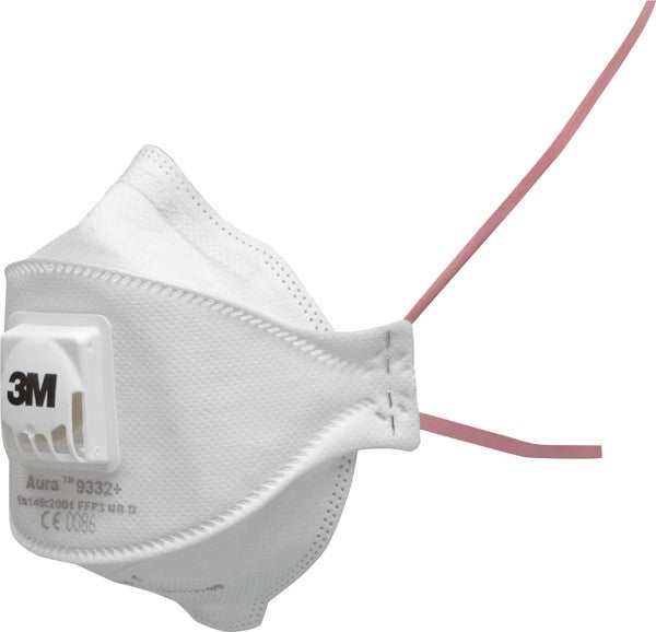 Masque 3M Aura 9332 anti-poussières pliable FFP3 avec soupape x 10 - 6
