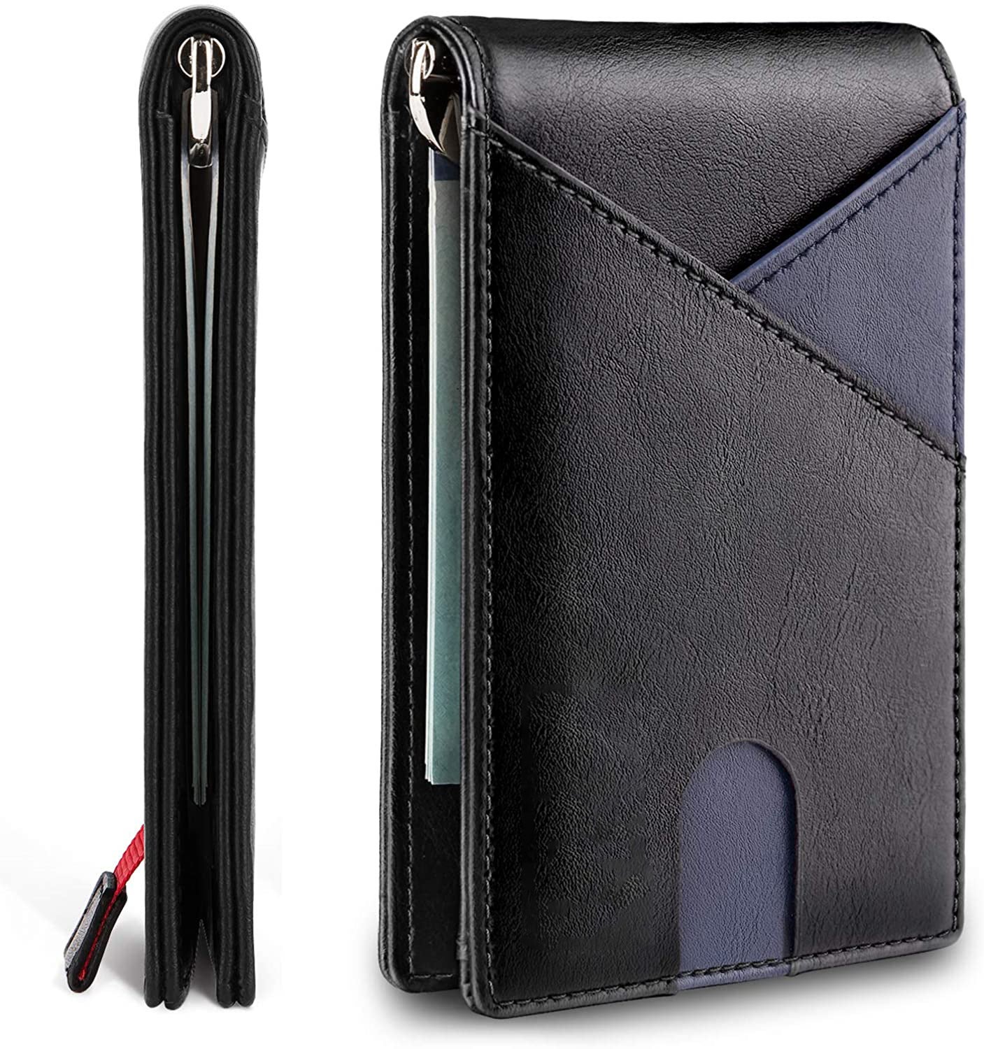 Portafoglio Uomo TRAVANDO Con Fermasoldi E Tasche Porta Carte – Compatibile AirTag – Antifurto RFID – Misura Slim 11,4x8,1x2 Cm