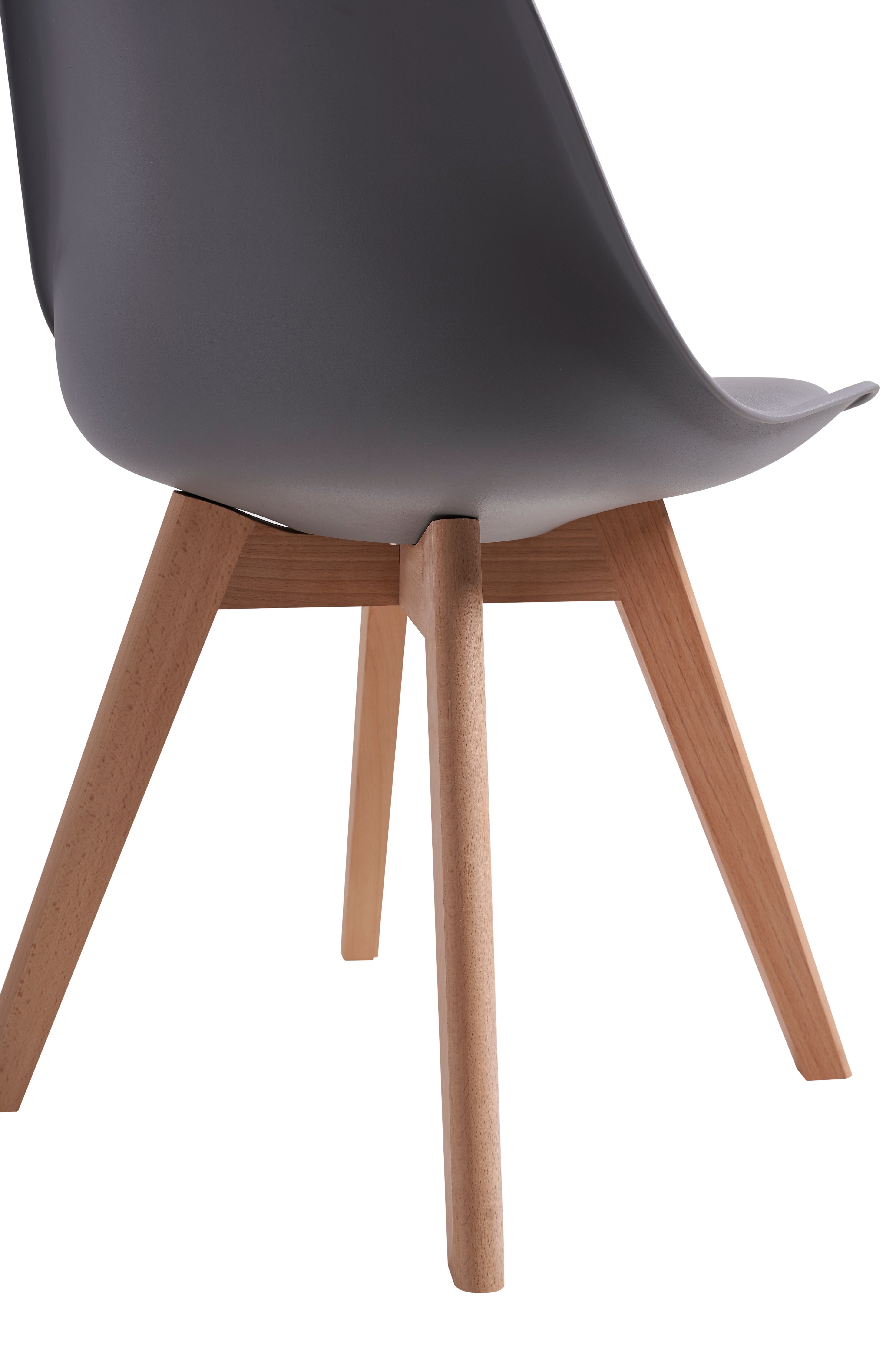 DEWINNER Chaises de Salle à Manger scandinave, Chaise de Bureau rétro, Gris, Lot de 6 - 4