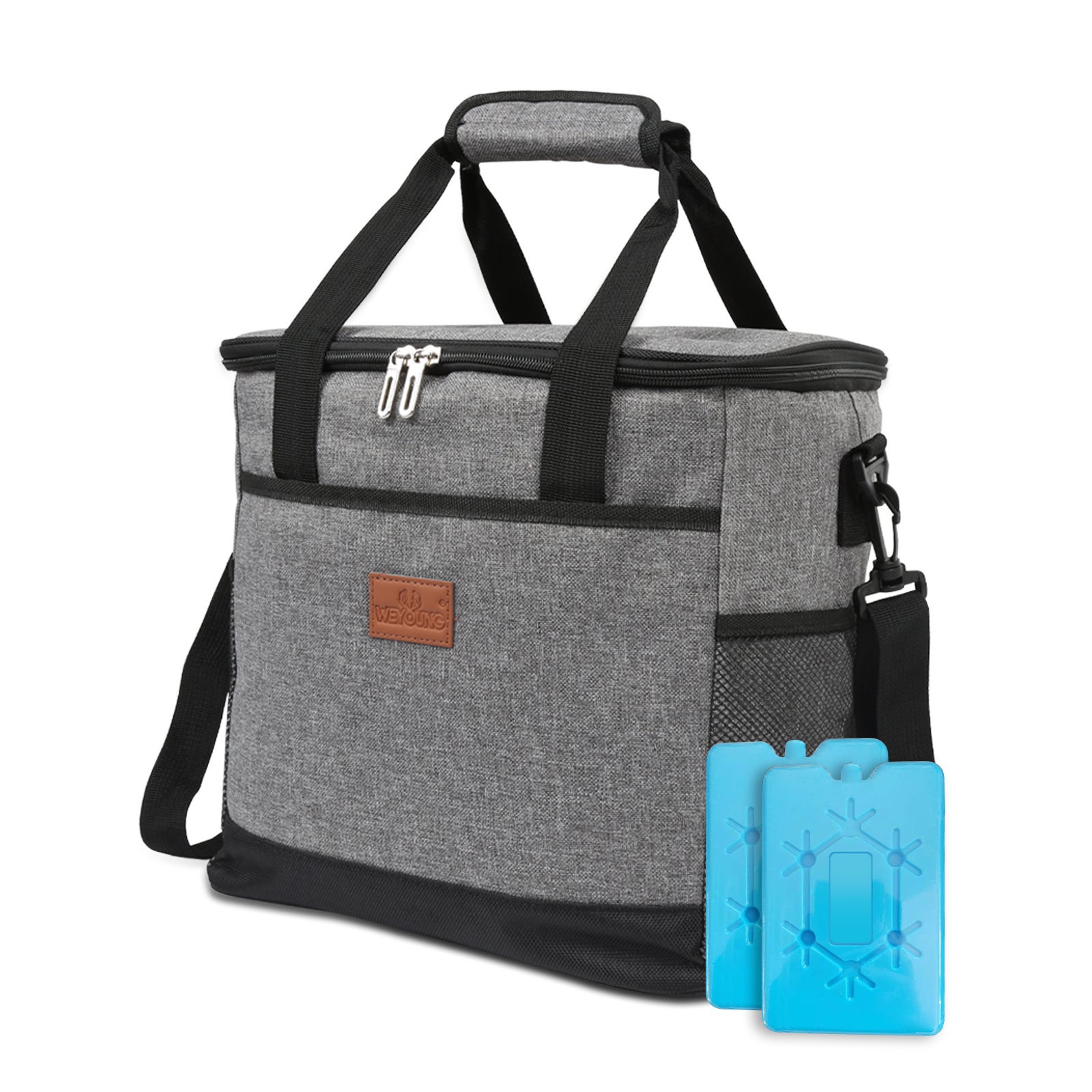 Bolsa térmica de 15l - lonchera plegable - bolsa de almuerzo para hombre, mujer y niño, nevera flexible térmica para trabajo, picnic y campamento gris