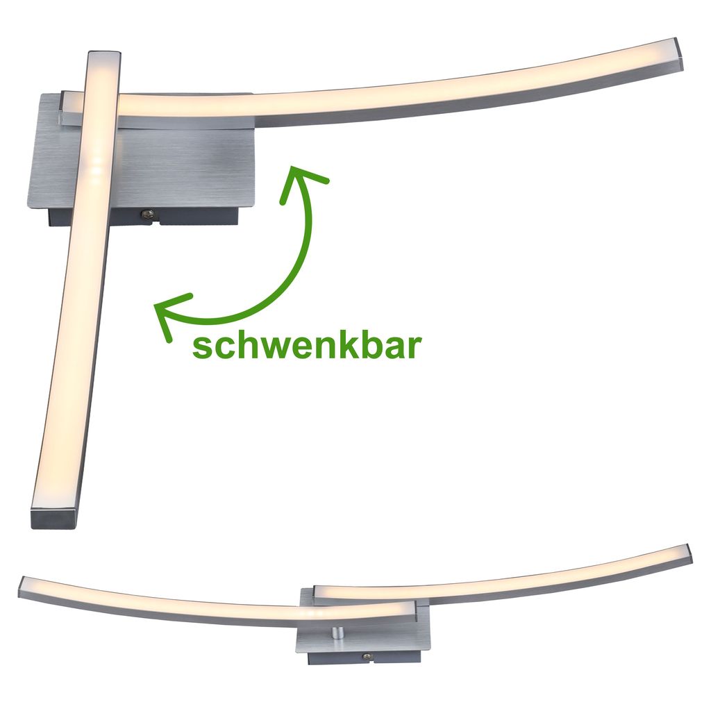 Plafonnier LED BRILONER LEUCHTEN GO, 6 W, 480 lm, IP20, couleur aluminium, métal-plastique, 63,5 x 10 x 8,5 cm - 2