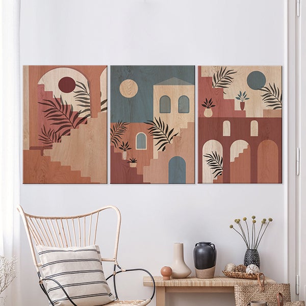 Impression sur Bois Traversées d'Escaliers 30x42 - 2