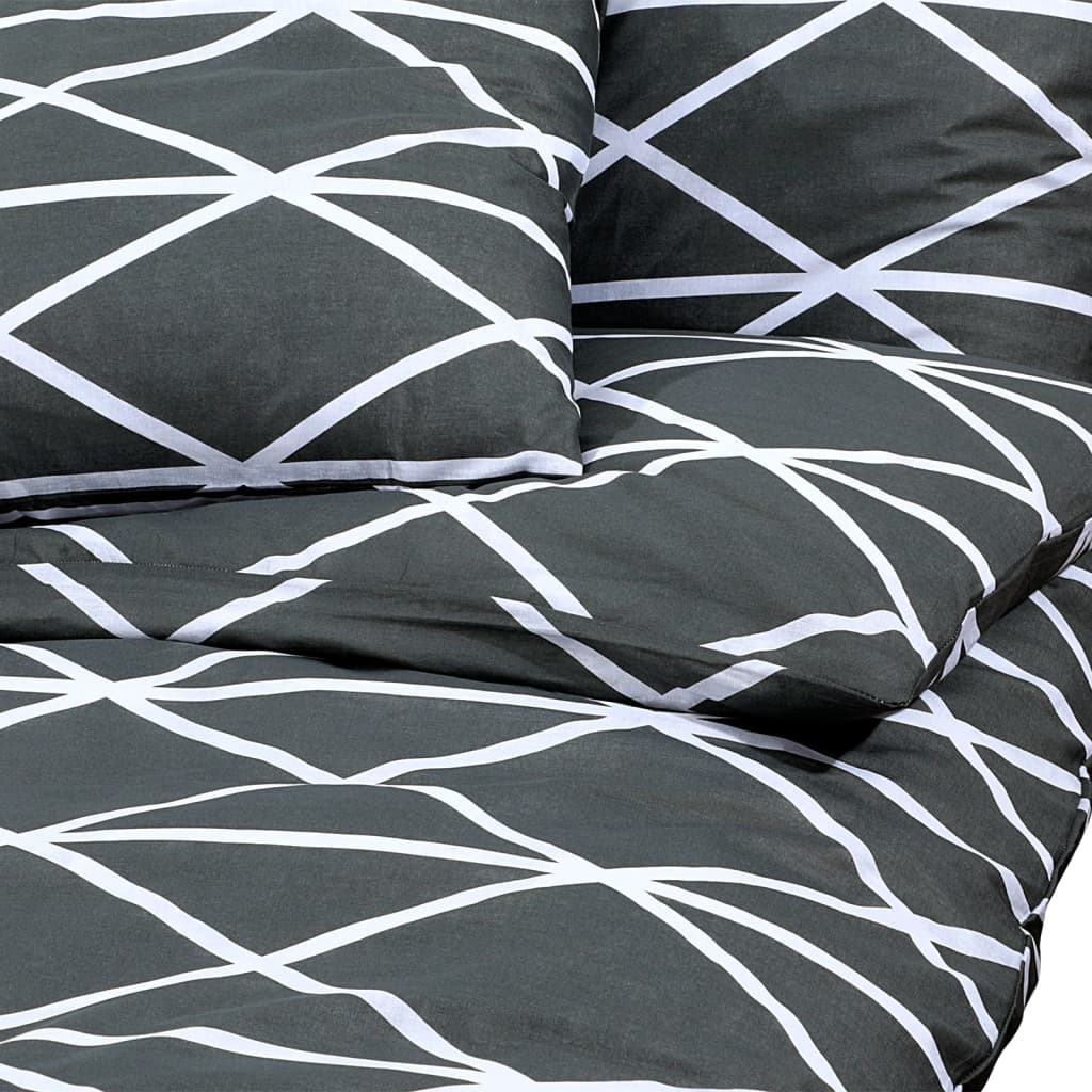 Conjunto de capa de edredão 200x200 cm algodão cinza vidaXL - 4