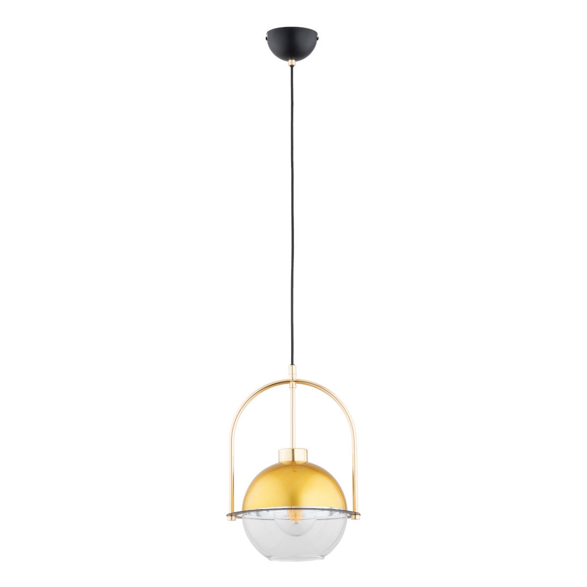 Lampa wisząca Eridum złoto-czarna-przezroczysta 1xE27x15W wym: 95 x 25 x 25 cm metal Alfa