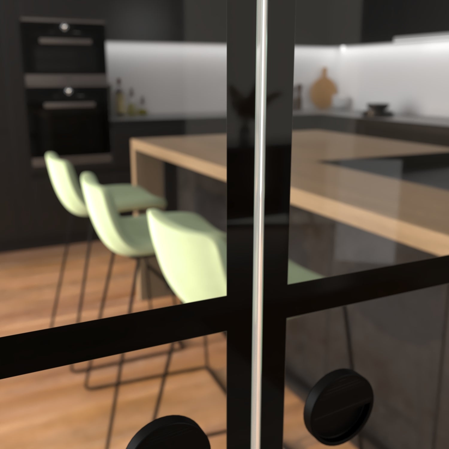 KIT connecteur pour double porte avec rail noir apparent - AURYS NORMANDIE - 8