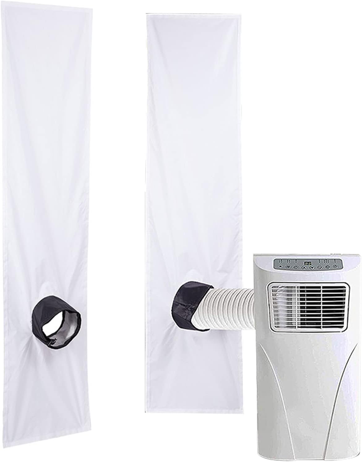 NASSMOSSE Kit Fenêtre Climatiseur Portable - Double Trou 118 Pouces, Étanchéité Avec Corde Et Ruban