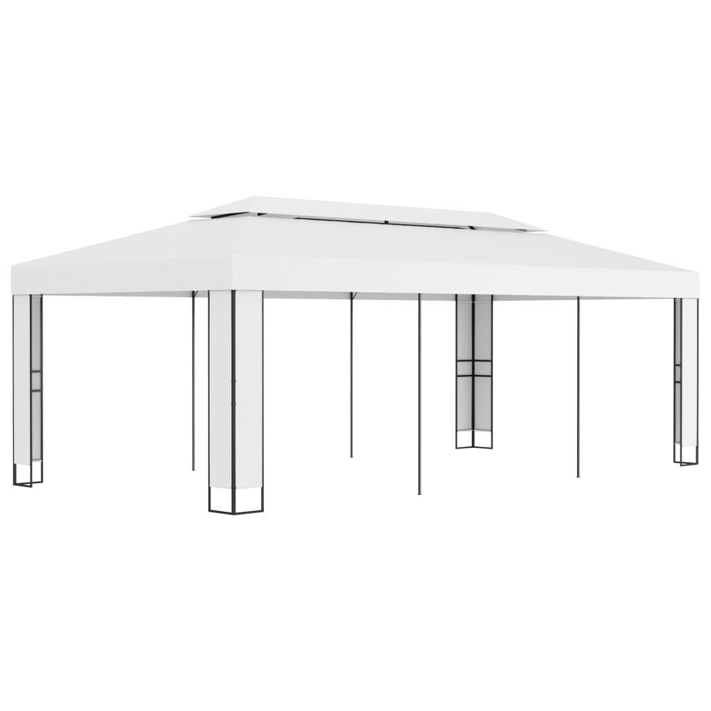 Tonnelle avec toit double 3x6 m Blanc | Leroy Merlin