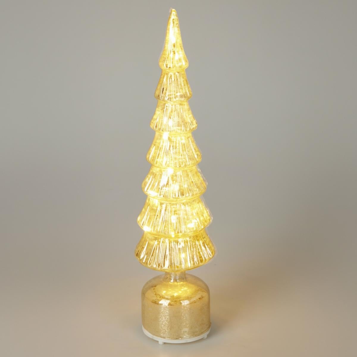 Choinka dekoracyjna złota Led 7 koron Ciepły Biały 40 cm - 2
