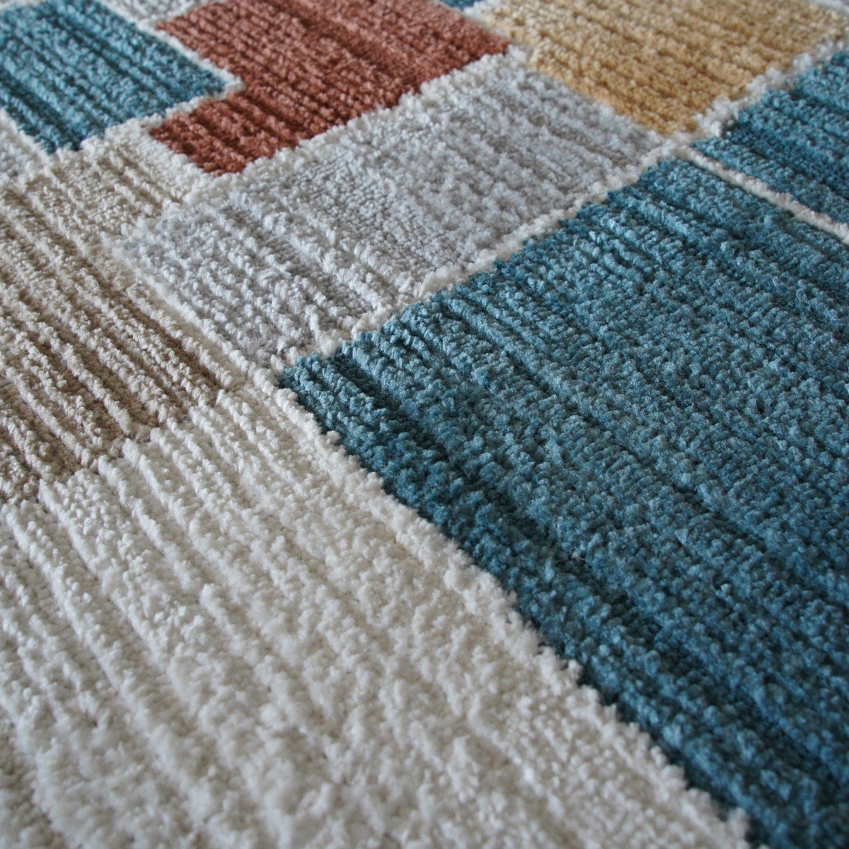 Tappeto contemporaneo in poliestere multicolore/beige 120x166 - 4