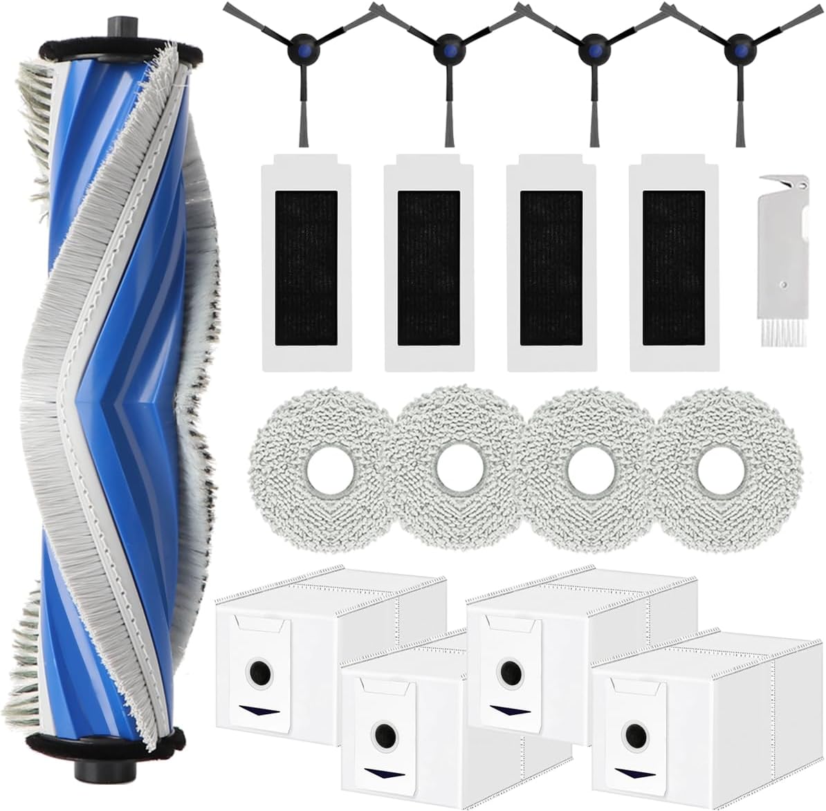 Akcesoria do odkurzacza automatycznego ECOVACS DEEBOT T30 Omni/ T30 Pro Omni, Części zamienne z 1 szczotką główną, 4 filtrami HEPA, 4 mopami