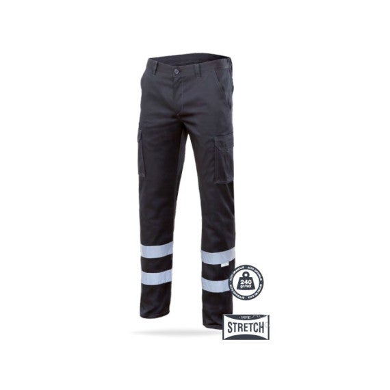 Pantalon stretch multipoches à bandes réfléchissantes VELLILA Noir 44 - 2