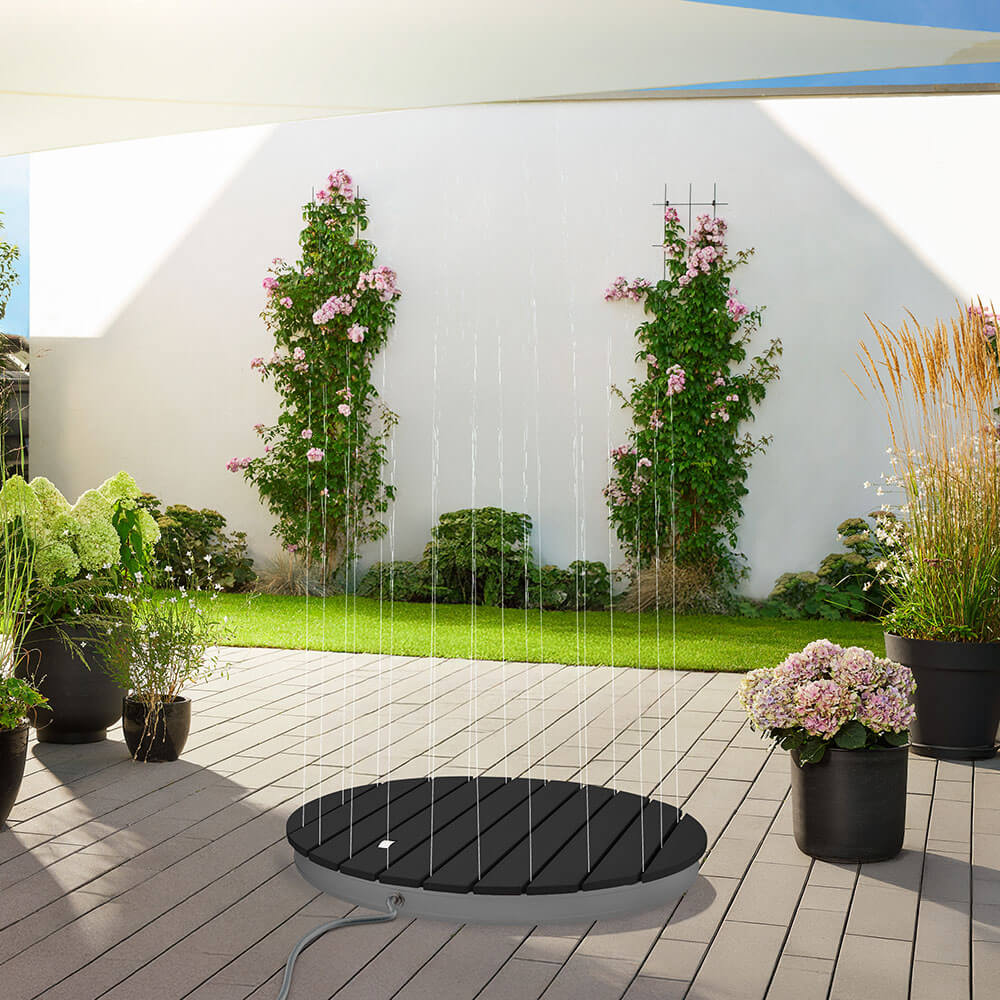 Douche De Jardin Extérieure Sur Pied - Pédale Réglable - Hauteur Jet 4 M - 70,5 Cm Diamètre