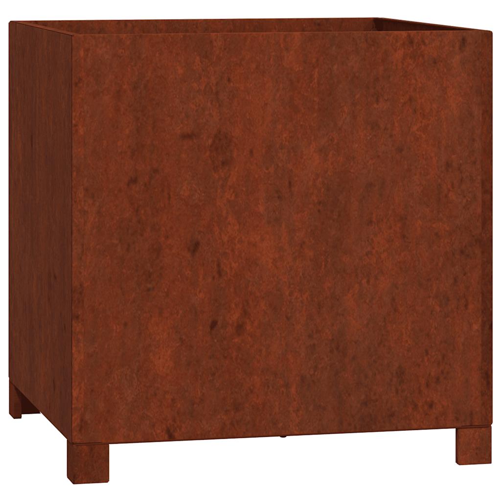 Lot de 2 Jardinières avec pieds - Pot De Fleurs Rouillé 49x47x50 cm acier corten Couleur évolue n2351l - 5