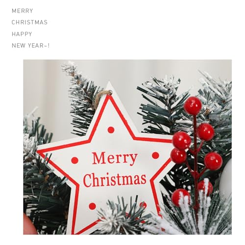 Corona natalizia, ghirlanda di ghirlande bianche verniciate a spruzzo, ghirlanda mista, decorazione natalizia, 2 metri, rosa. - 4