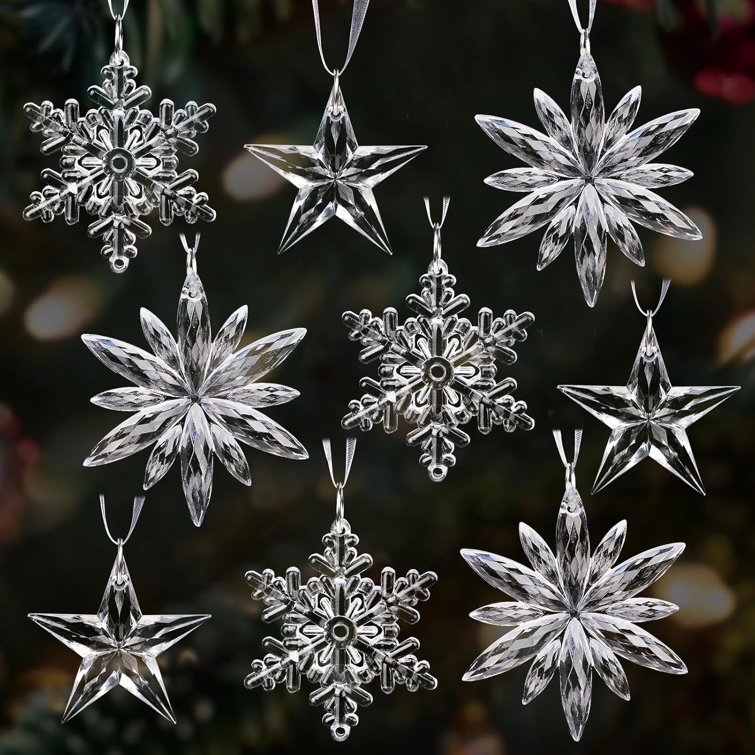 XIANGBNA 125 - Adornos Navideños De Copos De Nieve Con