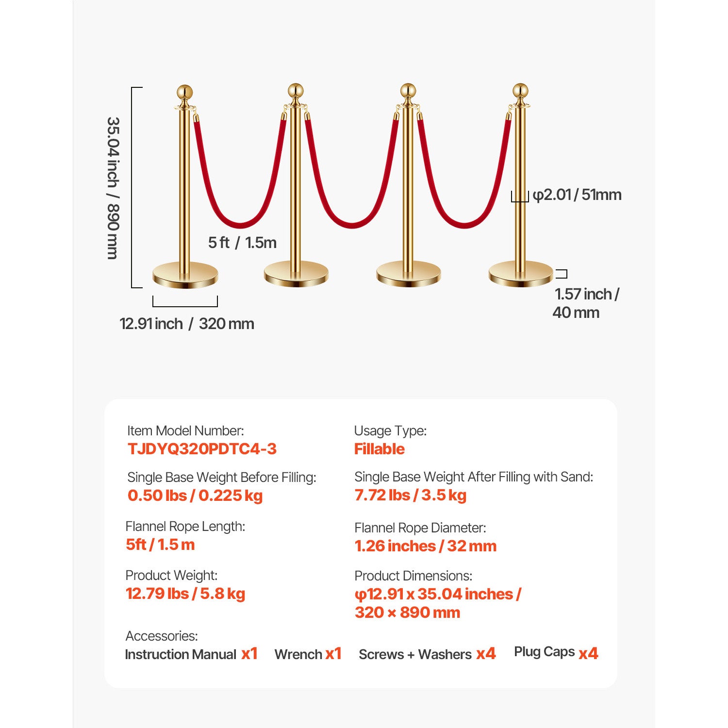 Pali barriera dorati SucceBuy in acciaio inox, set da 4 con 3 corde in velluto rosso, base cava, per eventi e feste, 110V 500W - 9