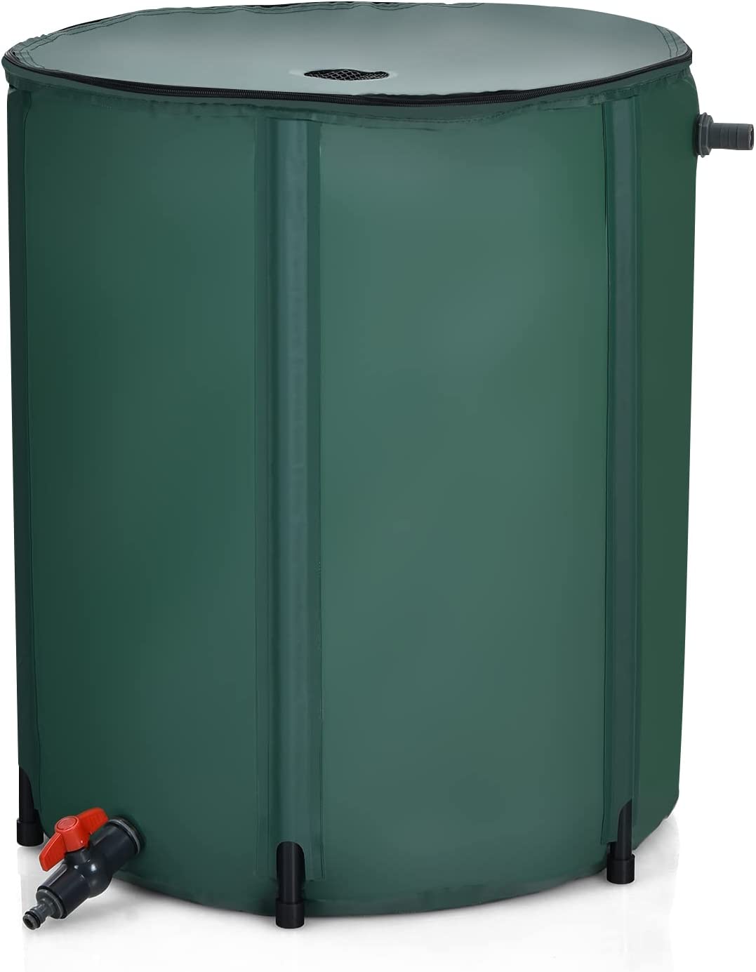 225 l zbiornik na deszczówkę z zaworem przelewowym, składany, zbiornik na wodę deszczową PCW, beczka na deszczówkę 60 x 60 x 80 cm