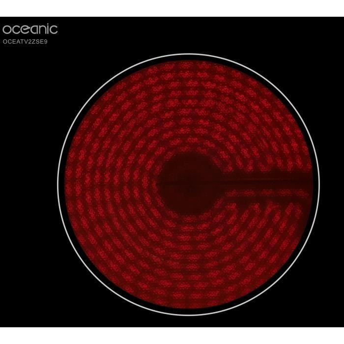 Plaque de cuisson vitrocéramique OCEANIC - 2 foyers - 2900W - commandes sensitives - 3