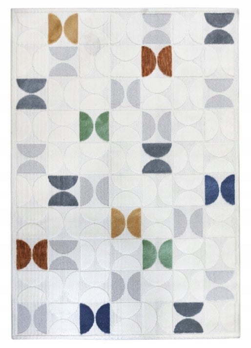 DYWAN DESIRE 24662A WZÓR NOWOCZESNY KREMOWY KOLOROWY 80x150