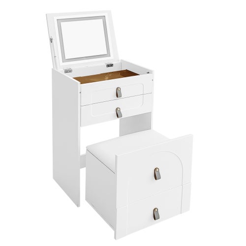 LEMROE Tocador Mesa De Maquillaje Con Hollywood LED Espejo, Mueble