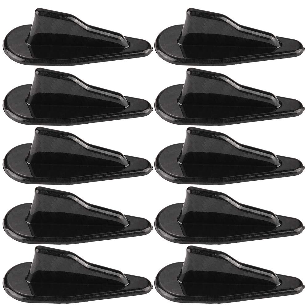 Akozon 10 Pezzi Spoiler A Pinna Di Squalo Universali Per Auto – Adesivi In PP Nero Per Tetto E Carrozzeria