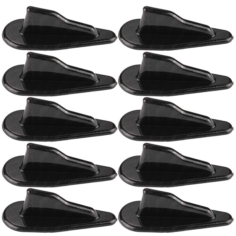 Akozon 10 Pezzi Spoiler A Pinna Di Squalo Universali Per Auto – Adesivi In PP Nero Per Tetto E Carrozzeria