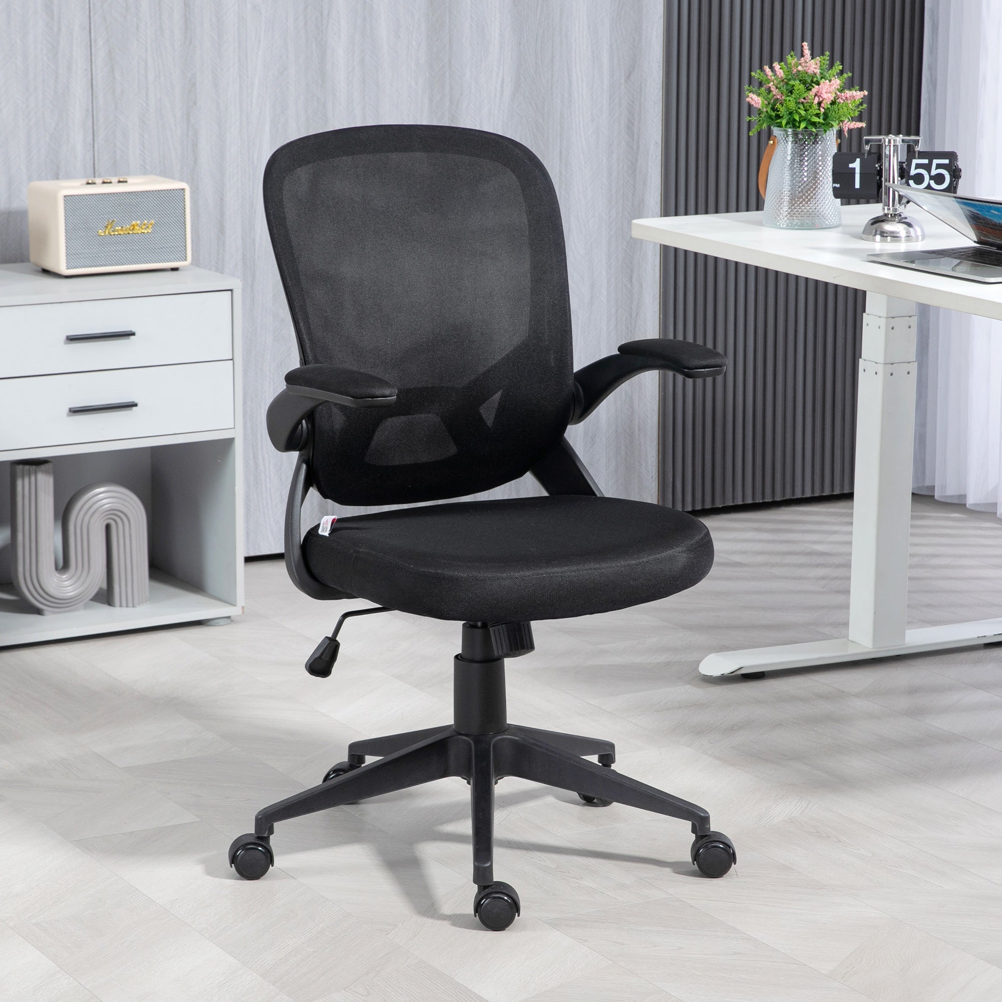 Sedia Ufficio Ergonomica HOMCOM In Rete – Schienale Alto, Poggiatesta Regolabile, Bracci Ribaltabili, Supporto Lombare, Portata 120kg - 2