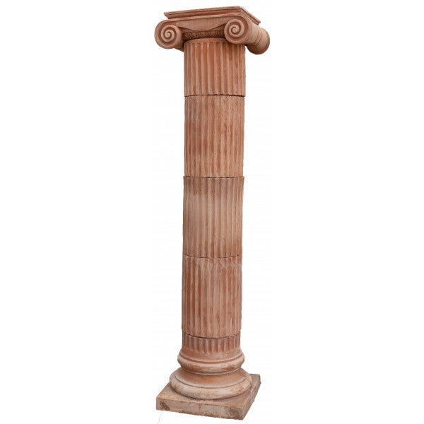 Biscottini columna jónica de terracota 260x56x62 cm | decoración exterior e interior | columna artesanal