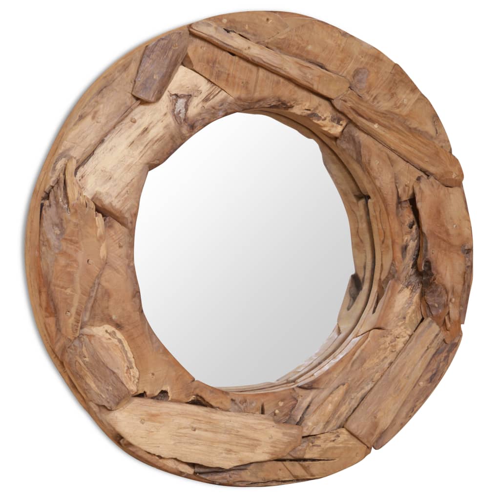 Vidaxl Espejo Decorativo Redondo Teca 60 Cm Marrón , Leroy Merlin