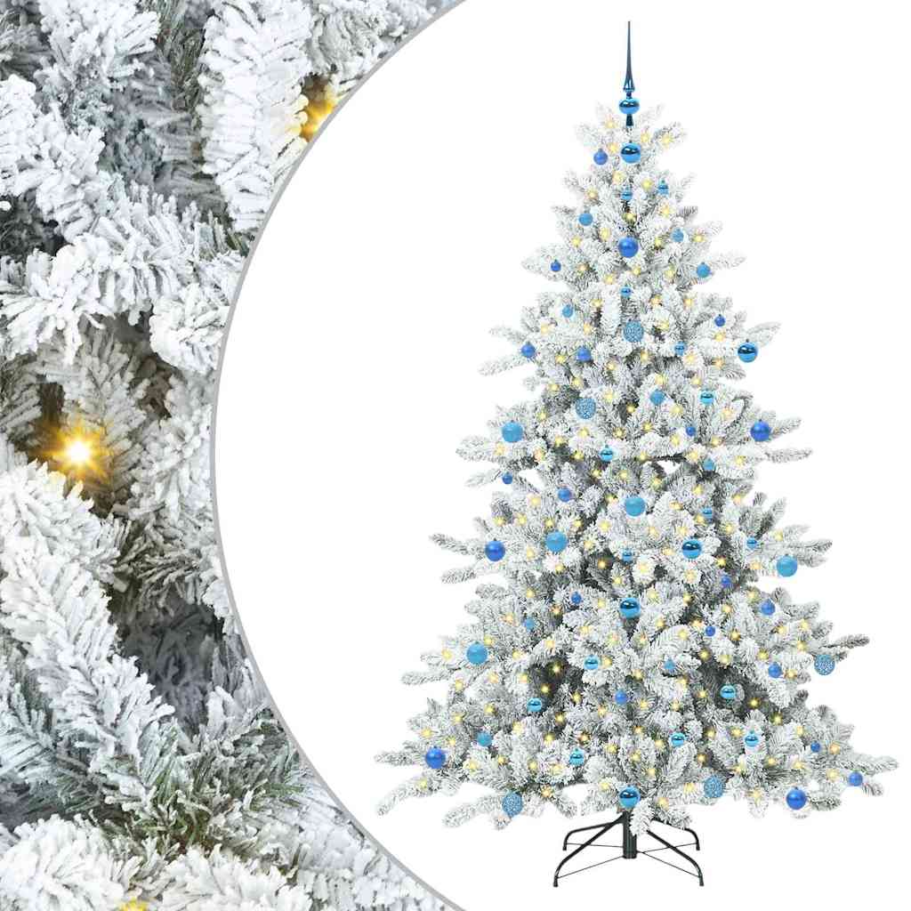 Sztuczna choinka z zawiasami z 300 diodami LED 210 cm PVC