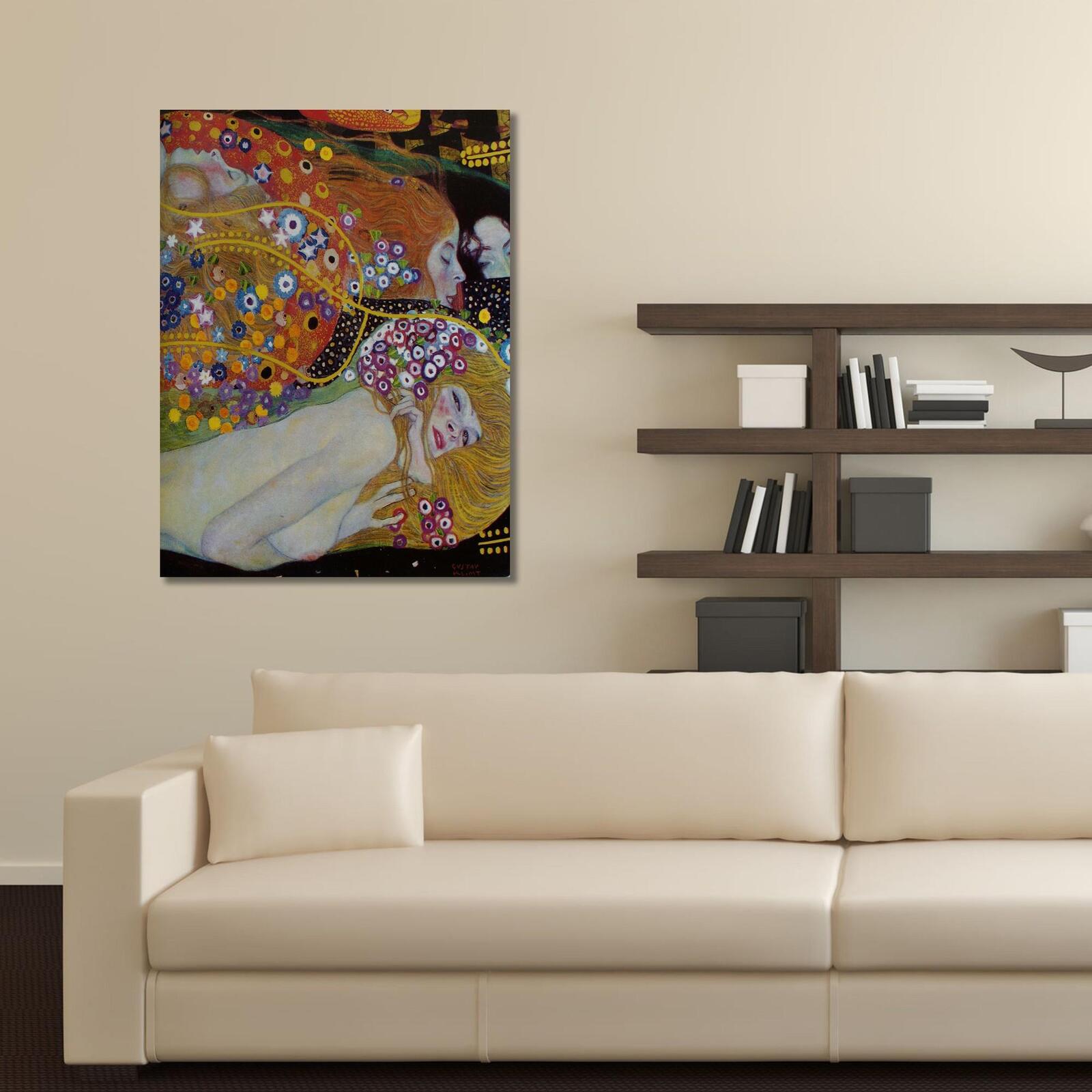 Tableau bois une reproduction g. Klimta - « tuyaux d'eau II » - 70 x 100 cm - 4