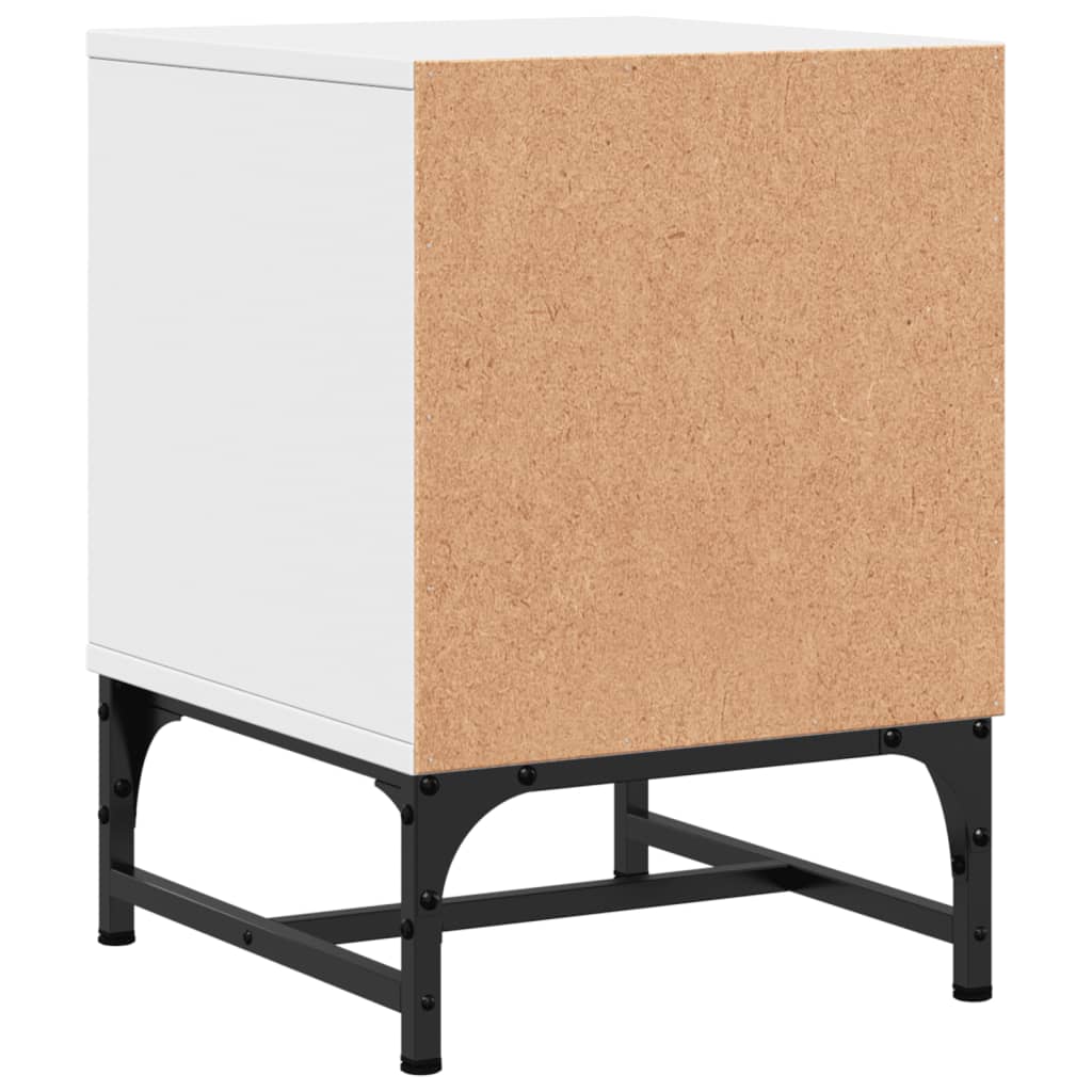Tables de chevet avec portes vitrées 2 pièces blanches 35 x 37 x 50 cm - 9