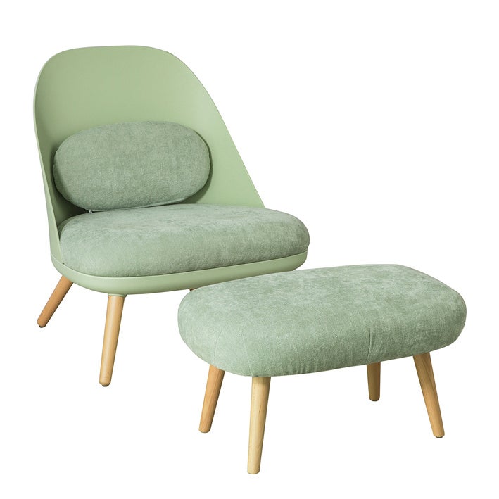 SoBuy Fotel Relaksacyjny z Podnóżkiem Taboret do Salonu Sypialni Wygodny Ergonomiczny Szary FST63-GR