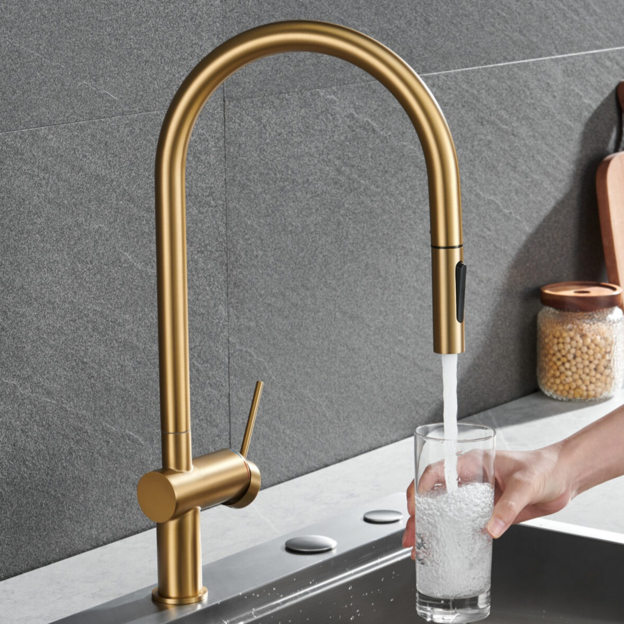 IMEX Grifo de Cocina Extraible Grifo Monomando Fregadero con