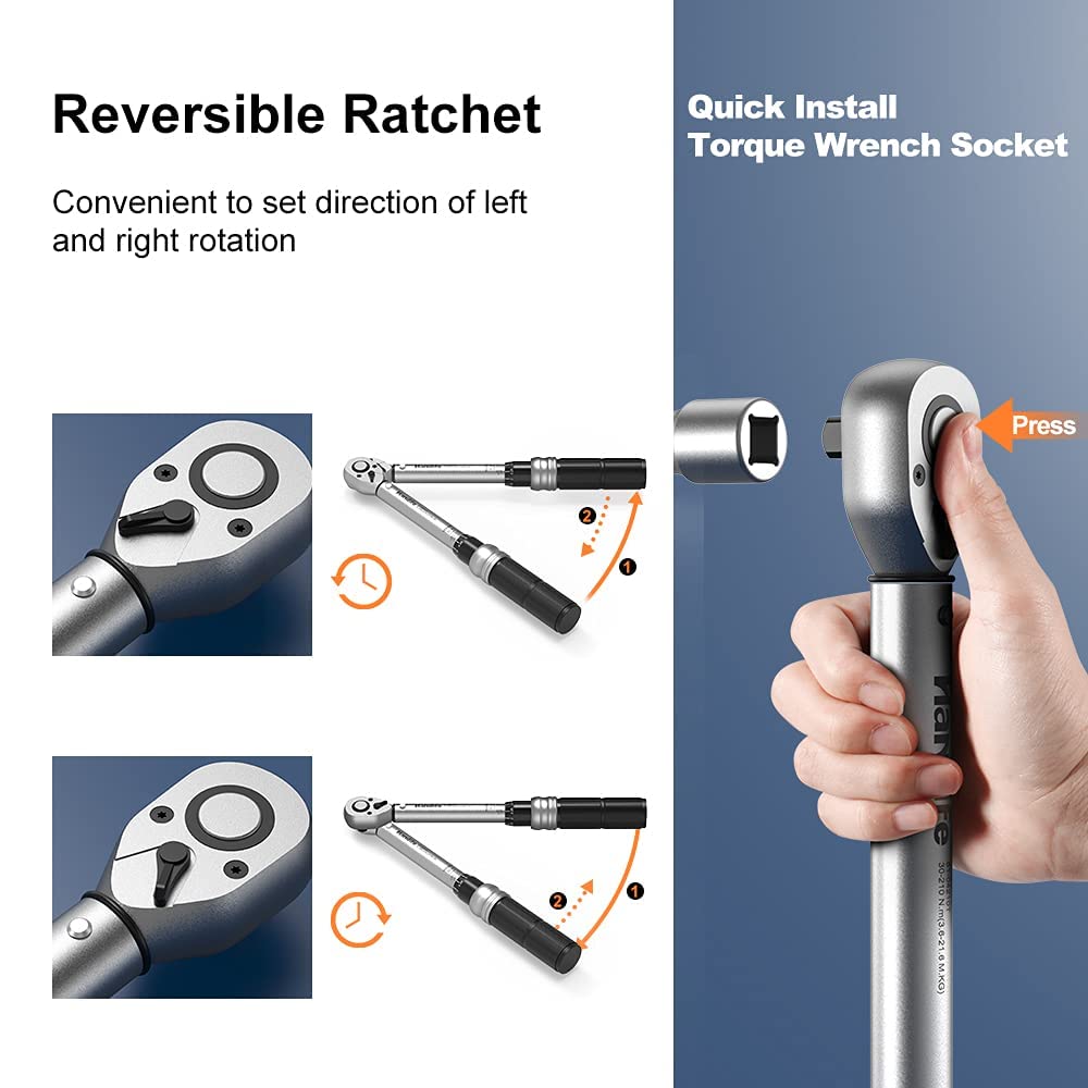 AEROFORCE 50 Pezzi Chiave Dinaoetrica 1/4" 5-25 N, Bicicletta E Oto - Foto 3