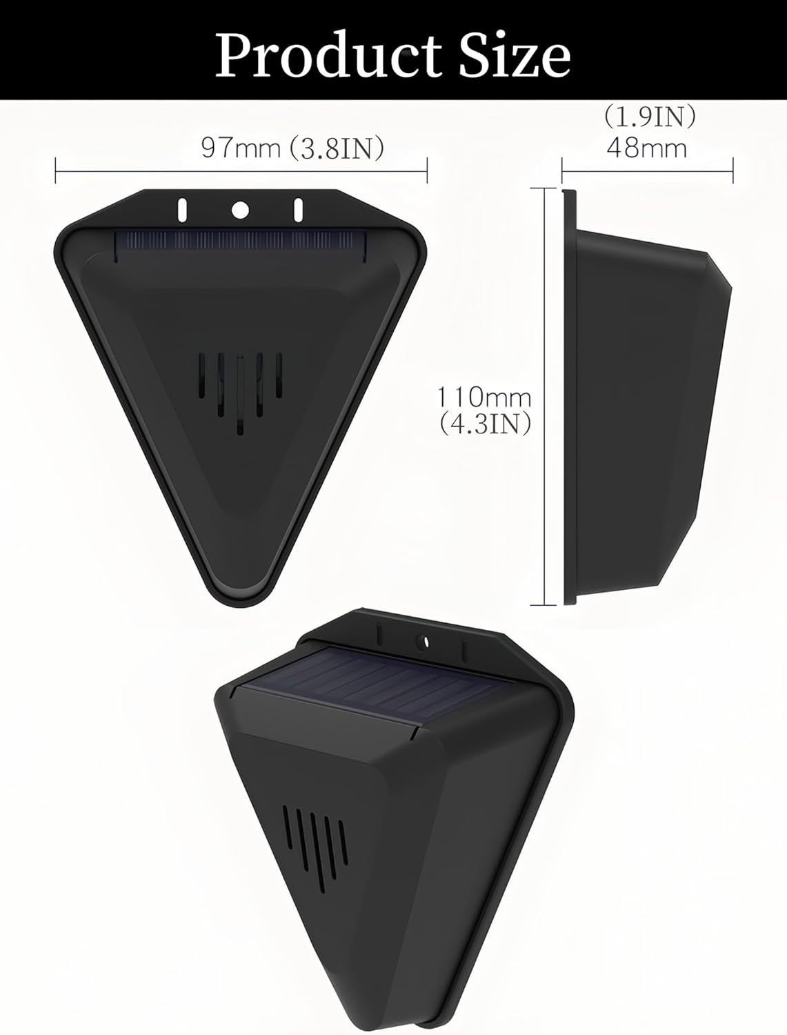 Alarme Répulsive pour Oiseaux à Energie Solaire IP55 Etanche à 360° Protection Complète Multiples Sons Dissuadant Les Oiseaux Ennemis Cornus Convient - 2