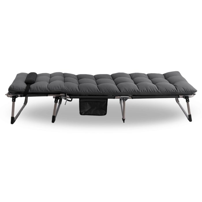 Łóżko Składane Turystyczne Polowe Leżak Do Spania Leżanka Szary VENUS - 5