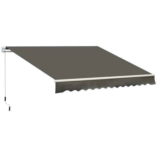 Toldo Manual Outsunny Tecido poliéster, alumínio e ferro Cinzento 350x250 cm