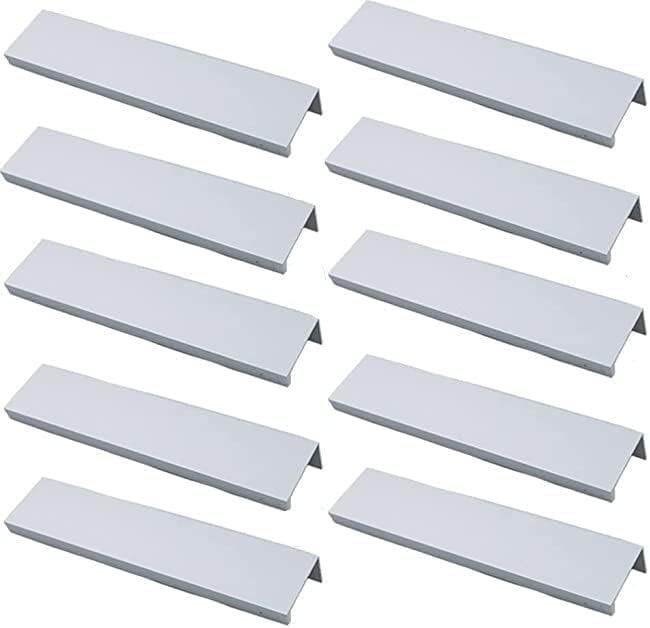 (Blanc) Zestaw 10 długich, niewidocznych uchwytów do drzwi, uchwyt meblowy kuchenny, stop aluminium, rozstaw otworów 160 mm