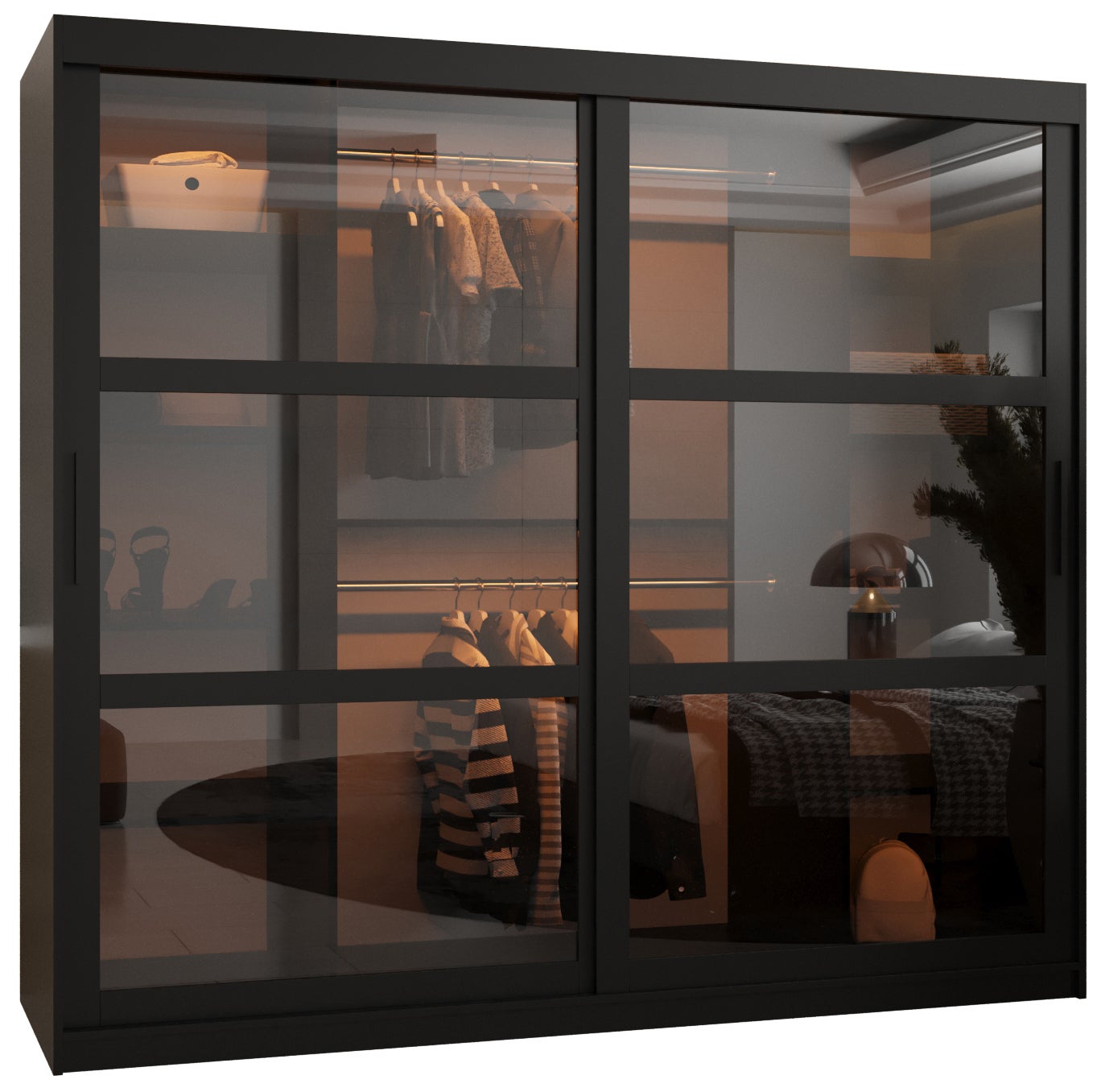 Szafa przesuwna Dome 200 x 62 x 200 czarny