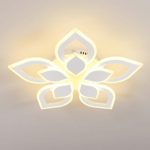 GLAMARIS Plafonnier LED Moderne, 36W Créatif Pétales Design Lampe De Plafond Blanc 6500k Pour Salon Chambre Enfant Chambre A Coucher Bureau 58cm 93839697