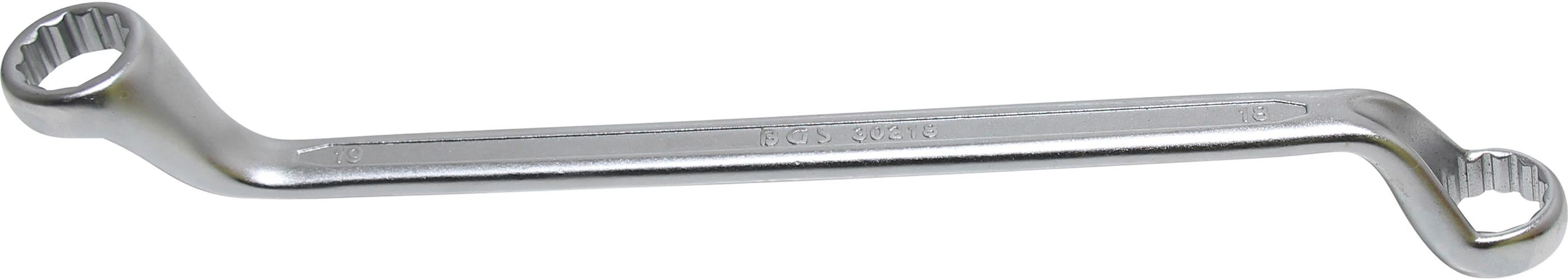 Klucz dwustronny płaski BGS głęboko wygięty SW 18 x 19 mm - 30218
