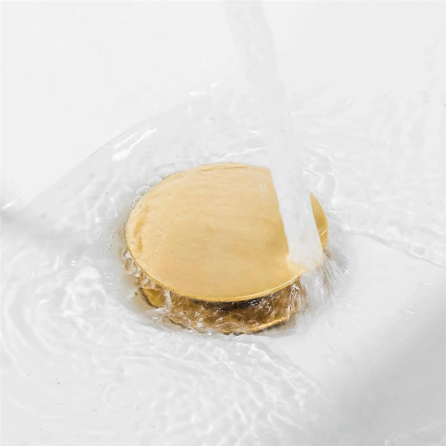 Bonde d'écoulement universelle pour lavabo et lavabo - Valve pop-up moderne - Valve de vidange avec trop-plein, laiton, acier inoxydable - 6