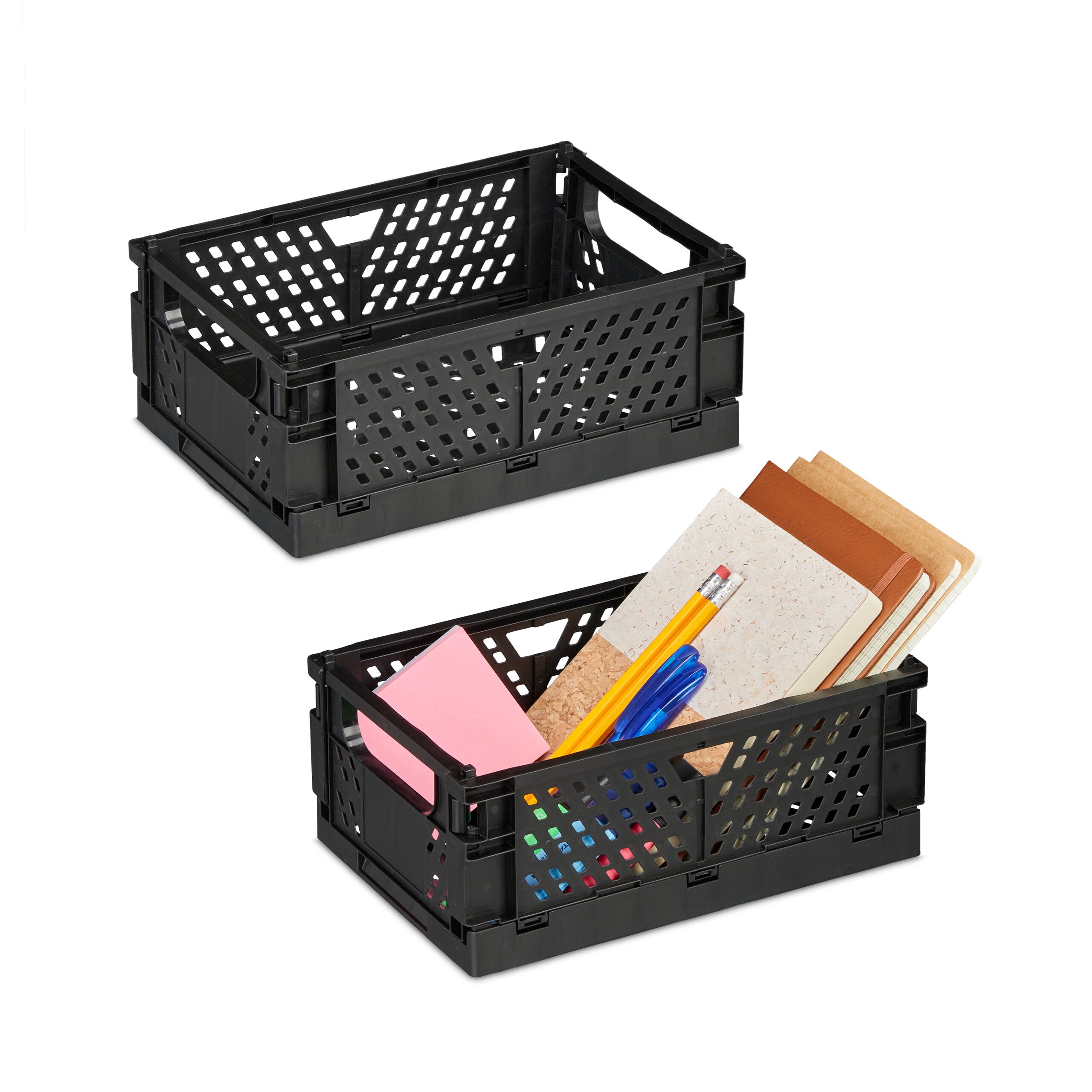 Set 4 Cestini Organizzatori In Plastica - 15x12x7 Cm Con Manici, Per Cucina, Bagno, Ufficio - Foto 6