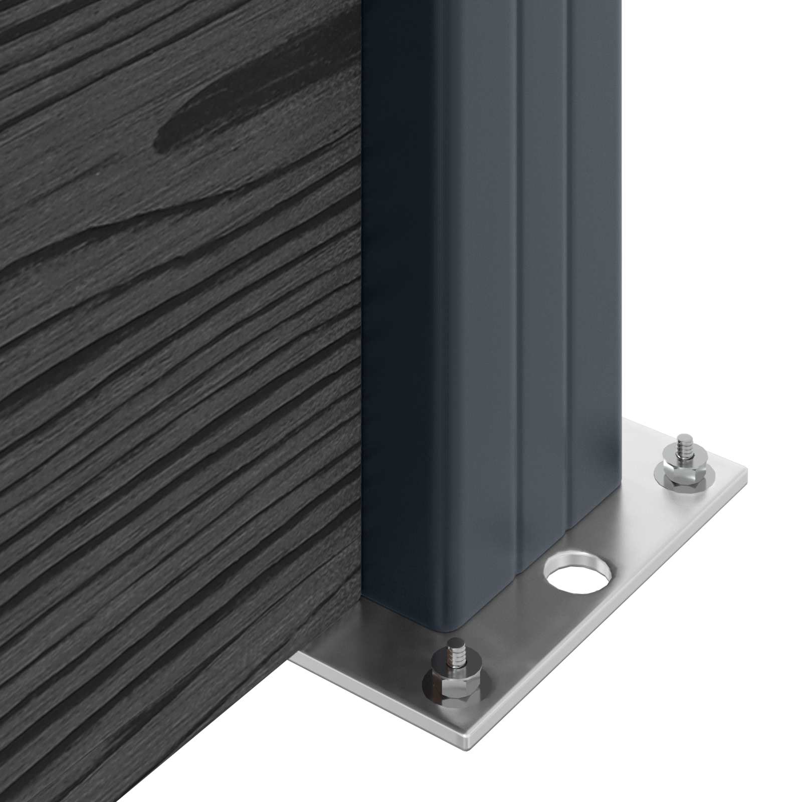 Ensemble de clôture 175 x 186 cm WPC et aluminium noir - 6