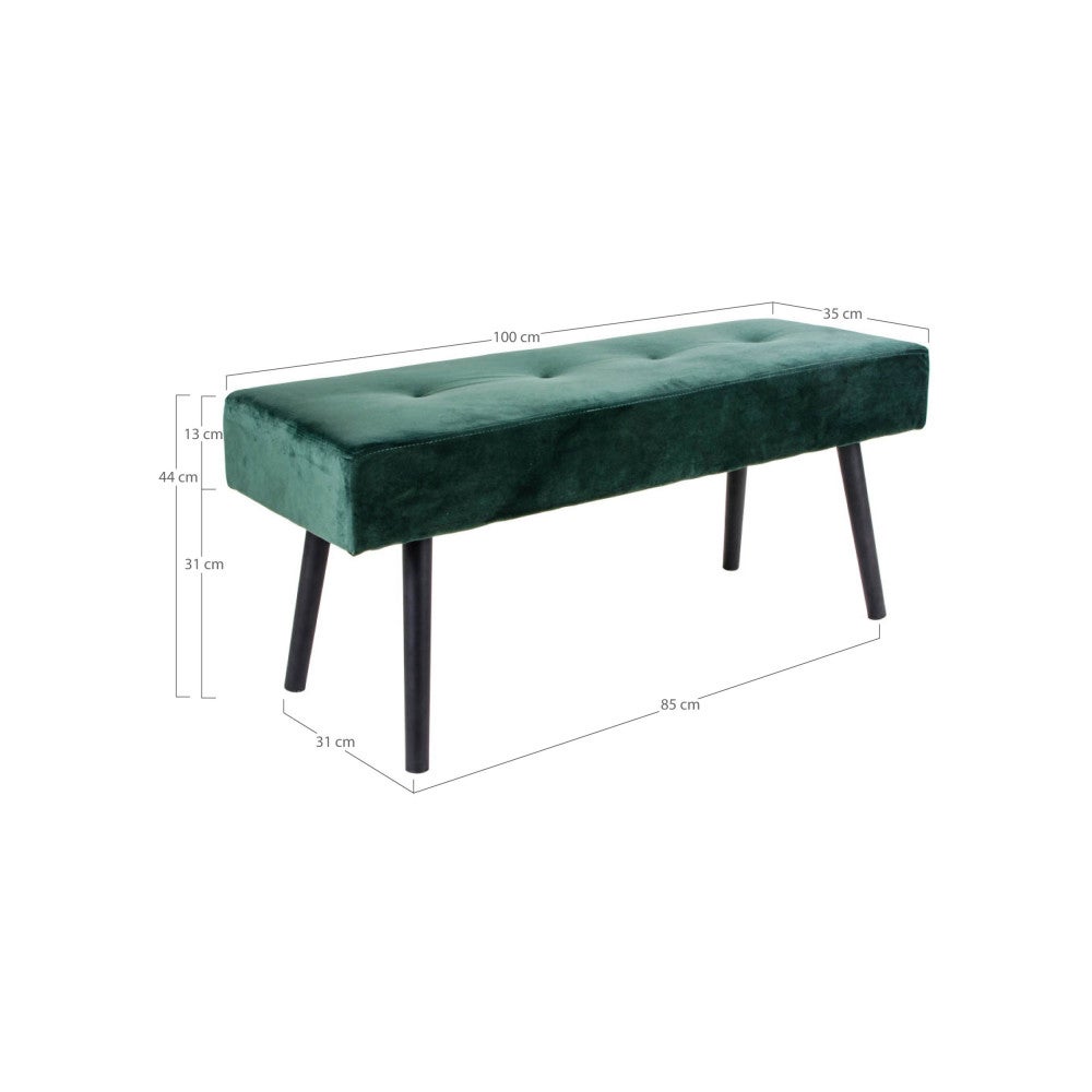 Skiby - Banc en velours L100cm - Vert - 7