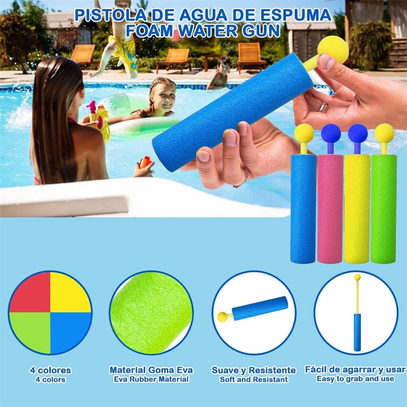 Lot de 8 pistolets à eau à mousse pour enfants et adultes, pistolets à eau super amusants pour piscine, plage, jardin, jeux d'été - 5
