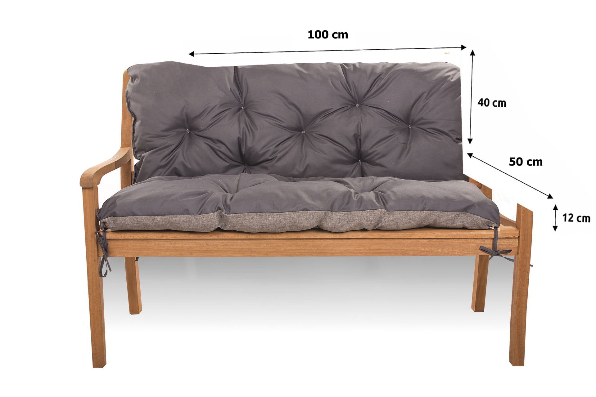 Coussin pour banc De Jardin 100 x 50 x 40cm Coussin pour balancelle, Anthracite - 4